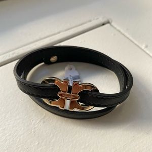 Salvatore Ferragamo Leather Double Wrap Bracelet